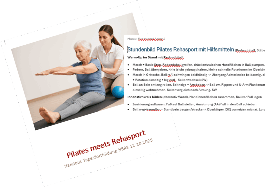 Handout und Stundenbild Pilates